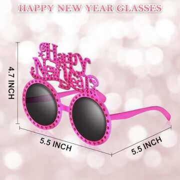 Leetous New Years Eve Party Supplies Decorations 2025 - 8 Pack, Happy New Year Glasses Party Favors, Festival Eyewear Eyeglasses Photo Booth Props Gifts for Costume Outfit