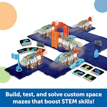 Learning Resources Space Rover Deluxe Coding Activity Set, 51 Pieces, Ages 4+, Coding for Kids, Coding Toys, Kids STEM,Toys STEM,Space Toys, Astronaut Toys