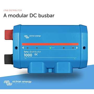 Victron Energy Lynx Distributor - Modular M8 DC Bus Bar with 4 Fuses - Fuse Monitoring via VictronConnect or Lynx Smart BMS & GX Device for 12V, 24V, and 48V Systems - Part of Distribution System