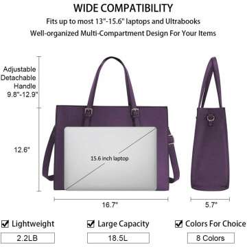 Purple Laptop Tote Bag