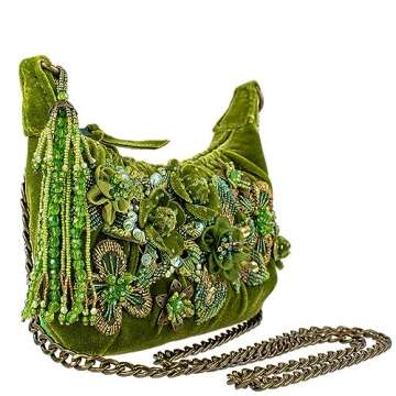 Mary Frances After Party Embellished Mini Crossbody Handbag, Green