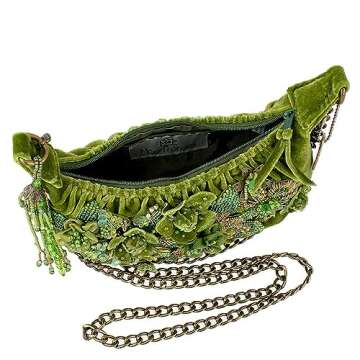 Mary Frances After Party Embellished Mini Crossbody Handbag, Green