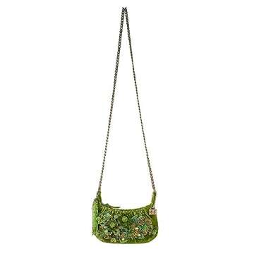 Mary Frances After Party Embellished Mini Crossbody Handbag, Green