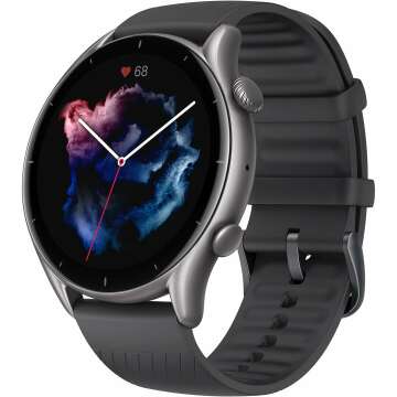 Amazfit GTR 3 Smart Watch 46mm for Android iPhone, 21-Day Battery Life, Alexa Built-in, GPS, Fitness Tracker with 150+ Sports Modes, AMOLED Display, Heart Rate Sleep Health Tracker, Black