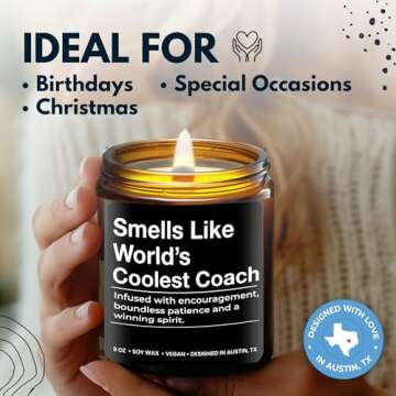 World's Coolest Coach Candle, Best Coach Gifts, Thoughtful Coaches Gifts, Thank You Coach Gifts for Men and Women, Ideal Best Coach Gifts, Coach Appreciation Gift for Birthday, Christmas, Gift Ready