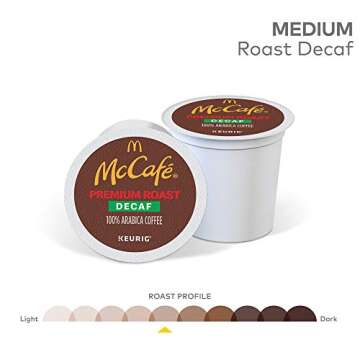 McCafe Premium Roast Decaf Coffee, Single Serve Keurig K-Cup Pods, Decaffeinated, 72 Count (6 Packs of 12)