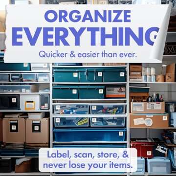 QR Labels for Moving, Storage, Organizing, Office, Tools - Scan Smart QR Code Stickers on Totes, Boxes - Free iOS & Android App (40 Labels, White)