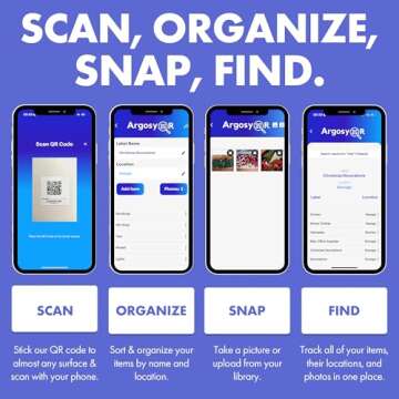 QR Labels for Moving, Storage, Organizing, Office, Tools - Scan Smart QR Code Stickers on Totes, Boxes - Free iOS & Android App (40 Labels, White)