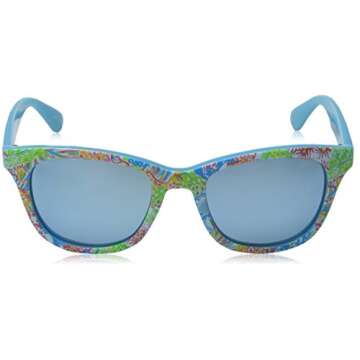 Lilly Pulitzer Women's Maddie Polarized Wayfarer Sunglasses, Lovers Coral, 52.0 mm