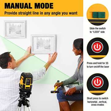 PREXISO Laser Level Self Leveling - 100Ft Rechargeable Cross Line Laser, Green Line leveler Tool for Construction, Floor Tile, Home Renovation with Magnetic Pivoting Base, Target Plate & Portable Bag