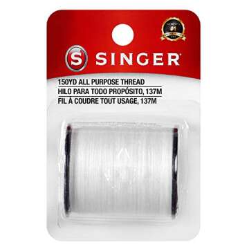 SINGER 150-yard All Purpose Polyester Thread, 1-Pack, White, Model:60100