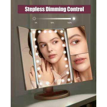 Dimmable LED Makeup Mirror