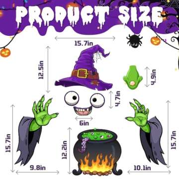 Halloween Large Trunk or Treat Car Decorations Kit Witch Halloween Decorations Halloween Decor for SUV and Truck Car Sticker