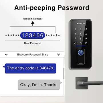 KANFOX Keyless Entry Door Lock, Smart Lock for Front Door with Doorbell, Fingerprint Door Lock with APP Control, Keypad Deadbolt, Electronic Deadbolt Lock with Auto Lock for Home and Hotel (Black)