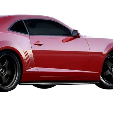 Side Skirts Compatible With 2010-2015 Chevy Camaro LS, LT, SS Only, Ikon Style Black PP Add On Sideskirt Rocker Moulding Air Dam Chin Splitter by IKON MOTORSPORTS, 2011 2012 2013 2014