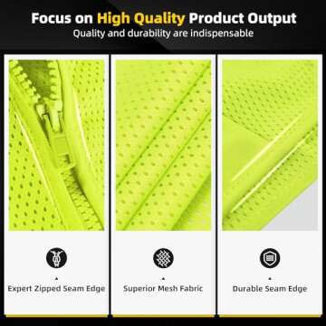 SHORFUNE High Visibility Safety Vest for Men & Women