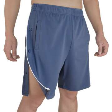 Tear Away Shorts for Men Post Surgery Shorts Snap Knee Leg Hip Surgical Recovery Short Pants Leg Side Open Shorts