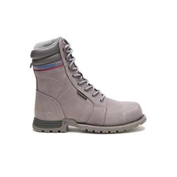 Cat Footwear Women's Echo Waterproof Steel Toe Work Boot, Frost Grey, 7.5