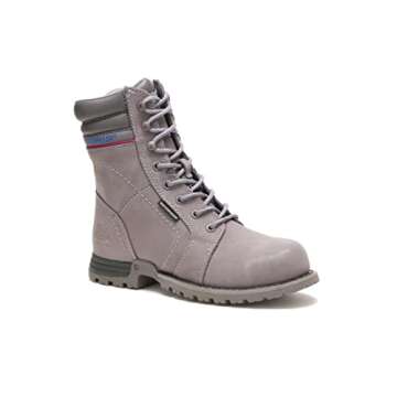 Cat Footwear Women's Echo Waterproof Steel Toe Work Boot, Frost Grey, 7.5