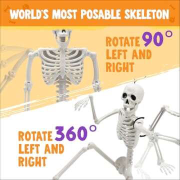 JOYIN 24" Halloween Posable Skeletons - Spooky Decorations