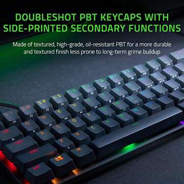 Razer Huntsman Mini 60 Percent Wired Optical Clicky Switch Gaming Keyboard with Chroma RGB Backlighting, PBT Keycaps, Mechanical Keyboards for PC Gaming Computer - Classic Black (Renewed)