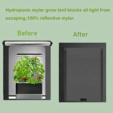 Reetsing Small Grow Tent for Aerogarden Tent,Hydroponics Growing System Indoor Grow Tent,18.9"x13.7"x20.8"High Reflective Mylar for Hydroponics Indoor Plant