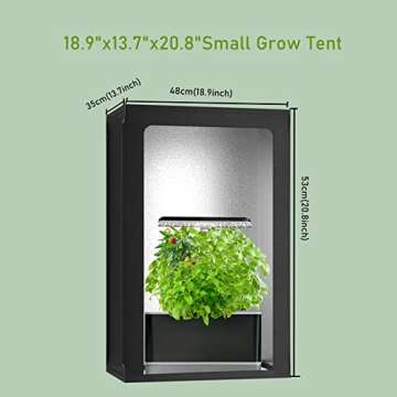 Reetsing Small Grow Tent for Aerogarden Tent,Hydroponics Growing System Indoor Grow Tent,18.9"x13.7"x20.8"High Reflective Mylar for Hydroponics Indoor Plant