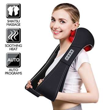 VIKTOR JURGEN Shiatsu Neck and Shoulder Massager with Heat Deep Tissue Kneading Sports Recovery Massagers-Gift for husband