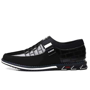 COSIDRAM Men Casual Shoes Sneakers Loafers Walking Shoes Lightweight Driving Business Office Slip on Black 10