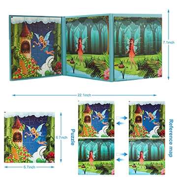 BST SHIER Magnetic Puzzles for Kids Ages 3 4 5 6, TWO-20 Piece Fairy Wooden Jigsaw Puzzles Book for Toddlers, Travel Games and Travel Toys for 3 4 5 6 Year olds Boys and Girls (Fairy)