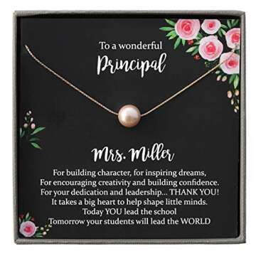 Principal Appreciation Floating Necklace Gift