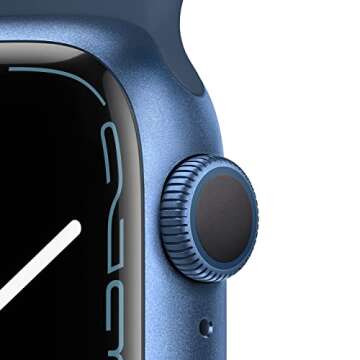 Apple Watch Series 7 (GPS, 41MM) - Blue Aluminum Case with Abyss Blue Sport Band (Renewed Premium)