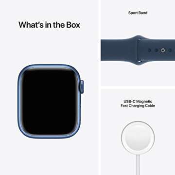 Apple Watch Series 7 (GPS, 41MM) - Blue Aluminum Case with Abyss Blue Sport Band (Renewed Premium)