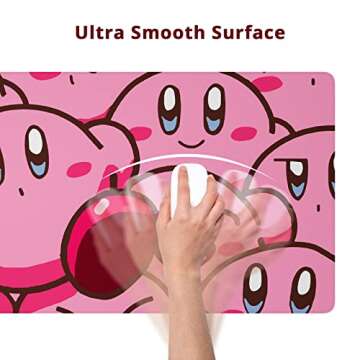 Gaming Mouse Pad Large with Stitched Edges, Japanese Anime Mouse Pad for Desk, Extended XL Long Full Desk Mousepad with Anti-Slip Base, Cute Desk Pad for Keyboard and Mouse, 31.5 x 11.8 in