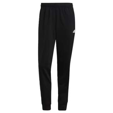 adidas mens Essentials Warm-up Slim Tapered 3-stripes Tracksuit Bottoms Pants, Black/White, X-Small US