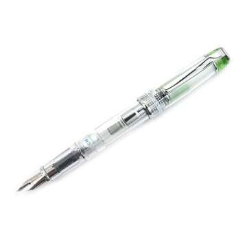 Pilot Prera Iro-Ai Calligraphy-Nib Transparent, Green Body Fountain Pen (FPRN-350R-TLGCM)