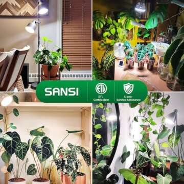 SANSI Grow Light Bulb with COC Technology, Full Spectrum 15W Grow Lamp (200 Watt Equivalent) with Optical Lens for High PPFD, Perfect for Seeding and Growing of Indoor Plants, Flowers and Garden