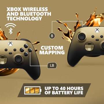 Xbox Special Edition Wireless Gaming Controller – Gold Shadow Series X|S, One, Windows PC, Android, and iOS