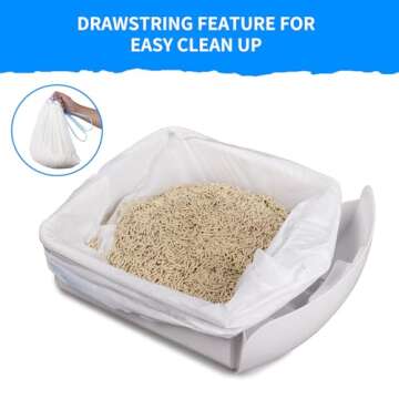 120 Count Extra Large Cat Litter Box Liners, Cat Litter Waste Receptacles Bags for Cleanpethome Self-Cleaning Cat Litter Box