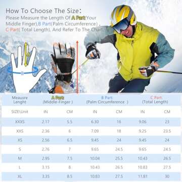 Ski Gloves, Warmest Waterproof and Breathable Snow Gloves for Cold Weather, Fits Both Men & Women,for Parent Child Outdoor