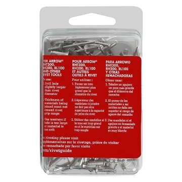 Arrow RMA1/8IP Medium Aluminum 1/8-Inch Pop Rivets for Metal, Fabric, Leather, and Auto Repair, 100-Pack