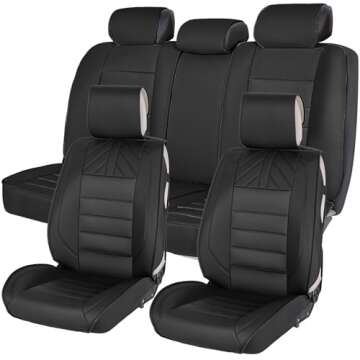 WEIZE Full Set Car Seat Covers for 2009-2024 Ford F-Series Supercrew