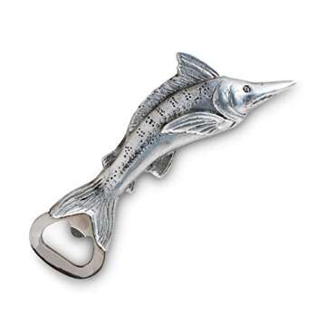 Arthur Court Cool Bottle Opener - Marlin Fish Design, Ideal Father's Day Gift for Men, Fishermen, Hunters - Stainless Steel Head, Easy Care, Comes in Gift Box