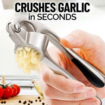 Zulay Kitchen Garlic Press Set - Powerful & Easy to Use