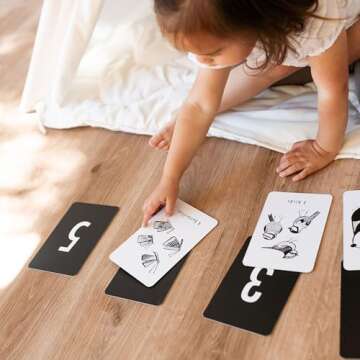 Wee Gallery Nature Number Cards, Educational Number Flashcards for Kids, Baby, Toddler, Black and White Animals and Numbers, Counting and Learning Cards for Visual Stimulation, Cognitive Development