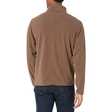 Amazon Essentials Men's Full-Zip Fleece Jacket (Available in Big & Tall), Brown Heather, Large