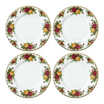 Royal Albert Old Country Roses Set of 4 Salad Plates, 8", Multi