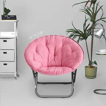 Urban Lifestyle Microsuede Saucer Chair, Adult, Pink