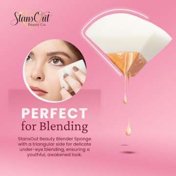 StansOut Makeup Blending Sponge Blender for Foundation - Liquid, Cream or Powder Beauty Blending Memory Foam - Latex Free, Vegan, Airbrush Finish