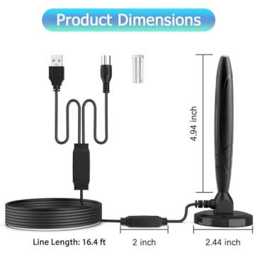 TV Antenna,TV Antenna Indoor, TV Antenna for Local Channels,780+ Long Distance Indoor Amplified HDTV Antenna,Support 4K 1080p All Television Outdoor Smart TV Antenna